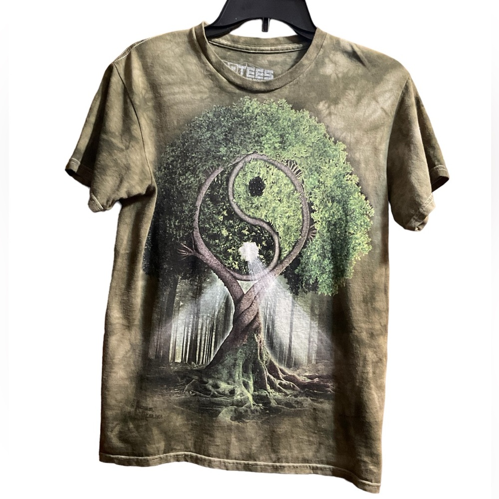 Men’s Unisex Graphic Tie Dyed 3D Tees By The Mountain The Tree of Life Ying Yang